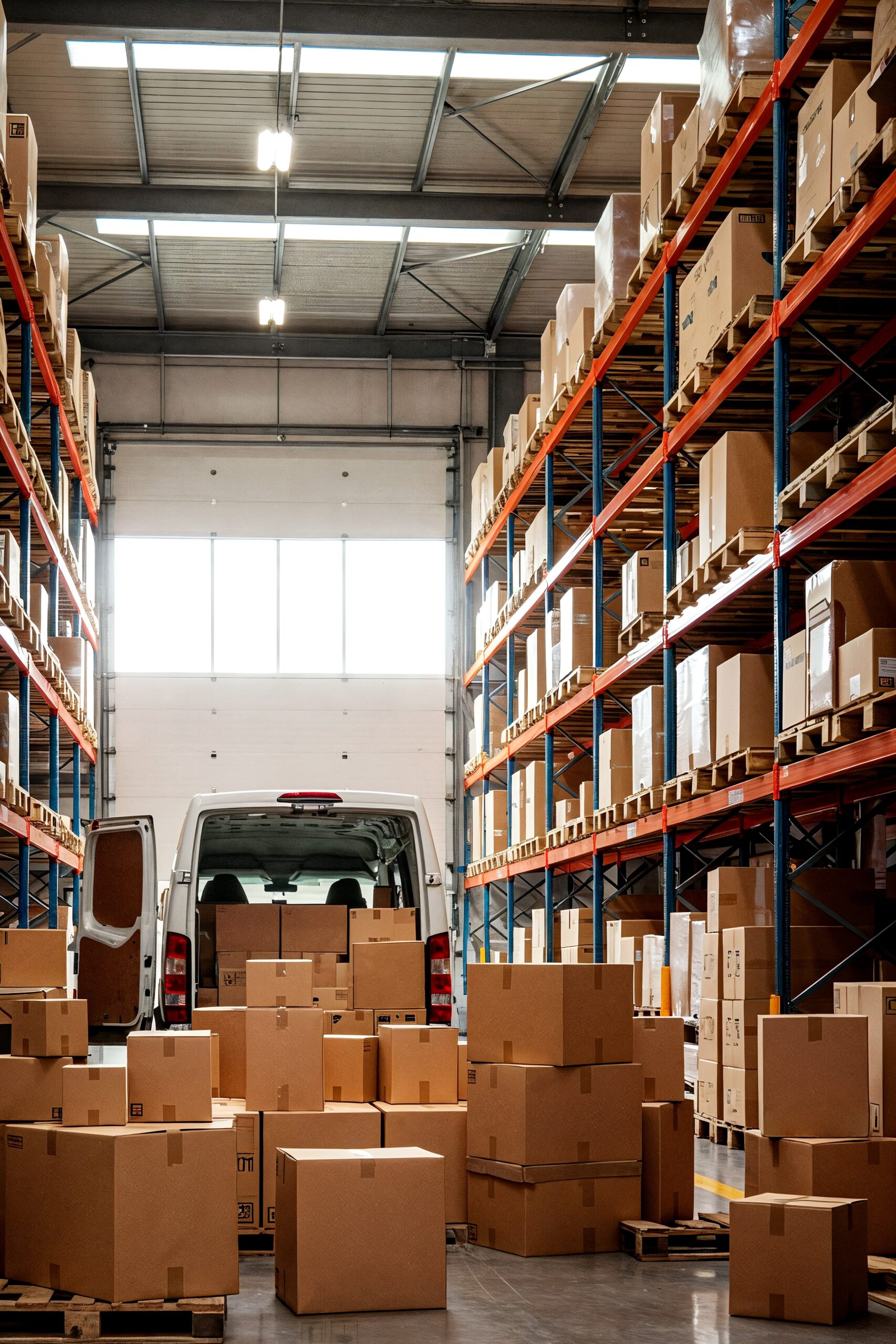warehouse-with-boxes-delivery-van-1-scaled-1 Short term warehouse storage Dubai